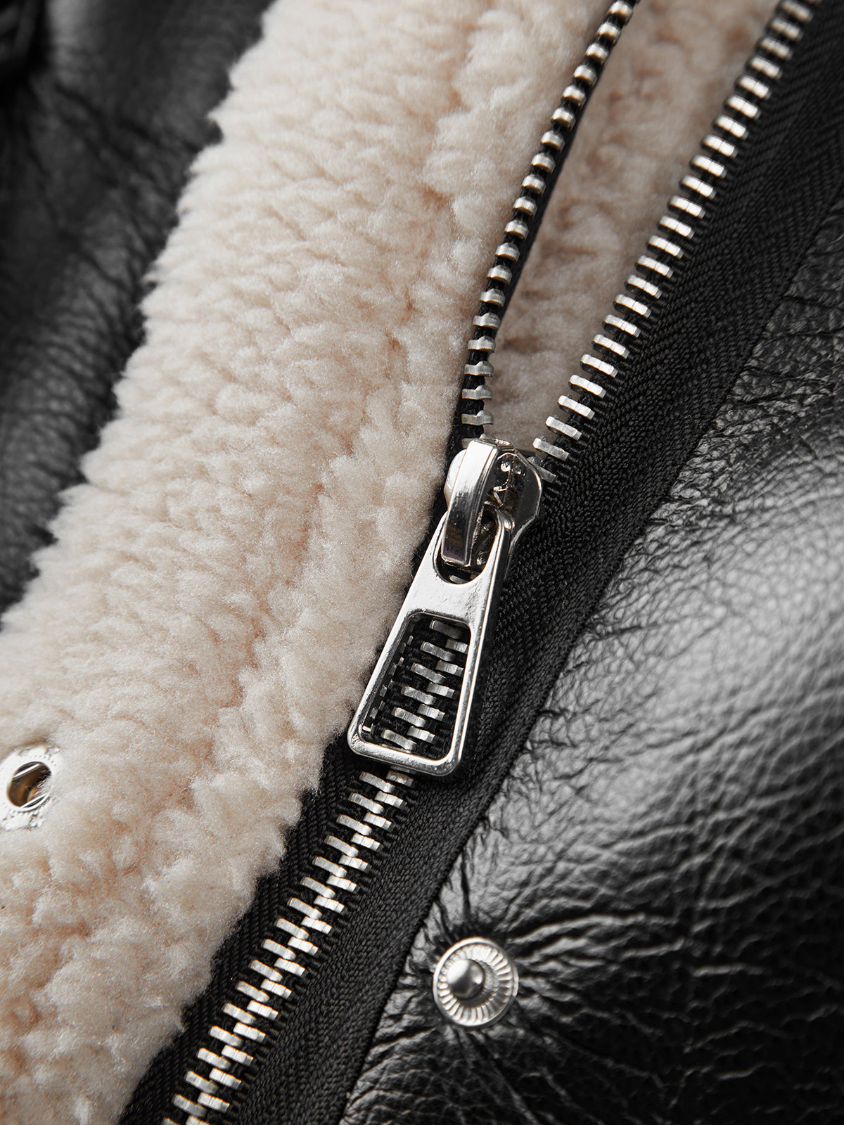 Sherpa Astarlı Shearling Deri Uçuş Ceketi