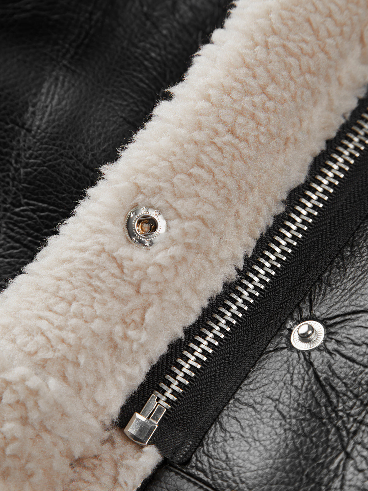 Sherpa Astarlı Shearling Deri Uçuş Ceketi