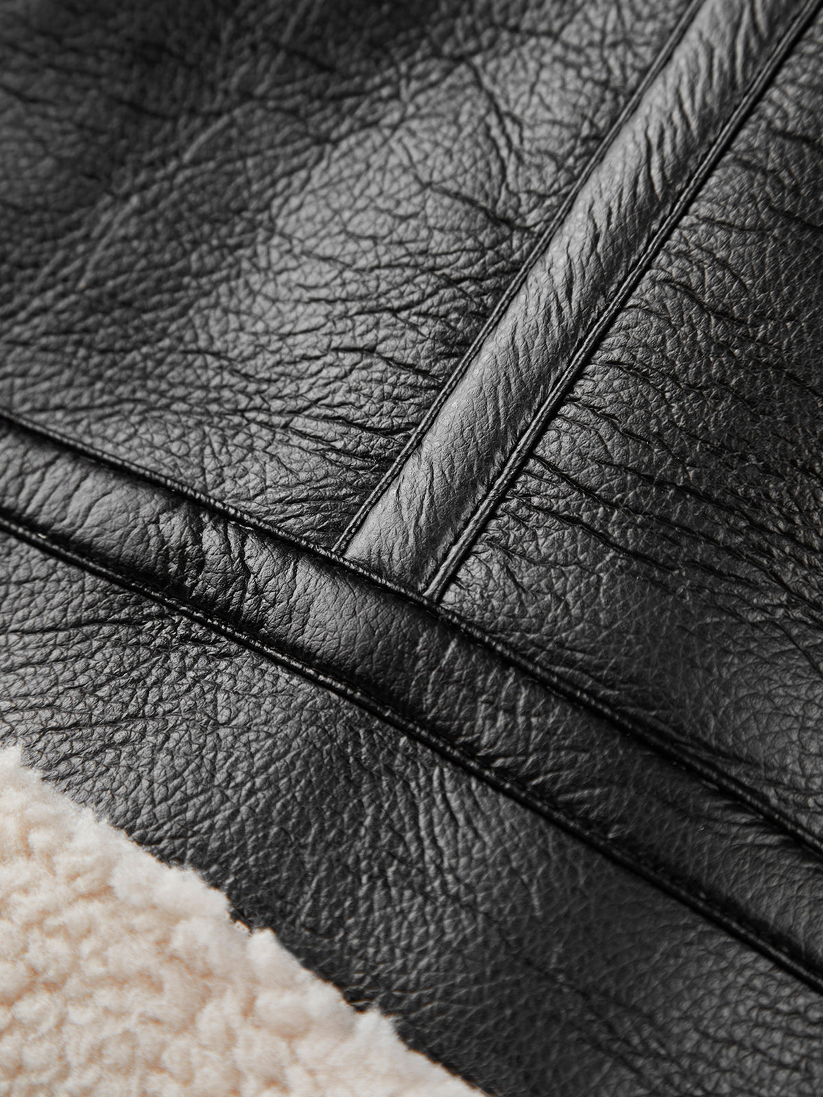 Sherpa Astarlı Shearling Deri Uçuş Ceketi