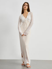 Çiçek Desenli Dantel Bolero Uzun Elbise Takımı