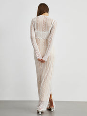 Çiçek Desenli Dantel Bolero Uzun Elbise Takımı