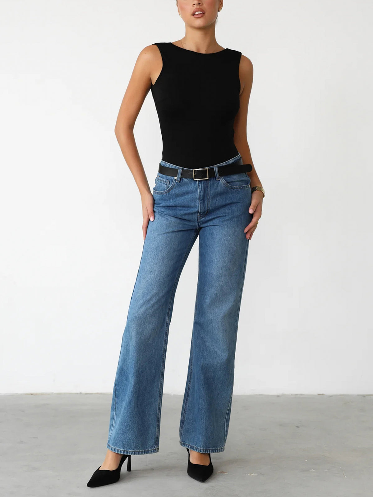 Slinky Açık Sırtlı Kolsuz Bodysuit