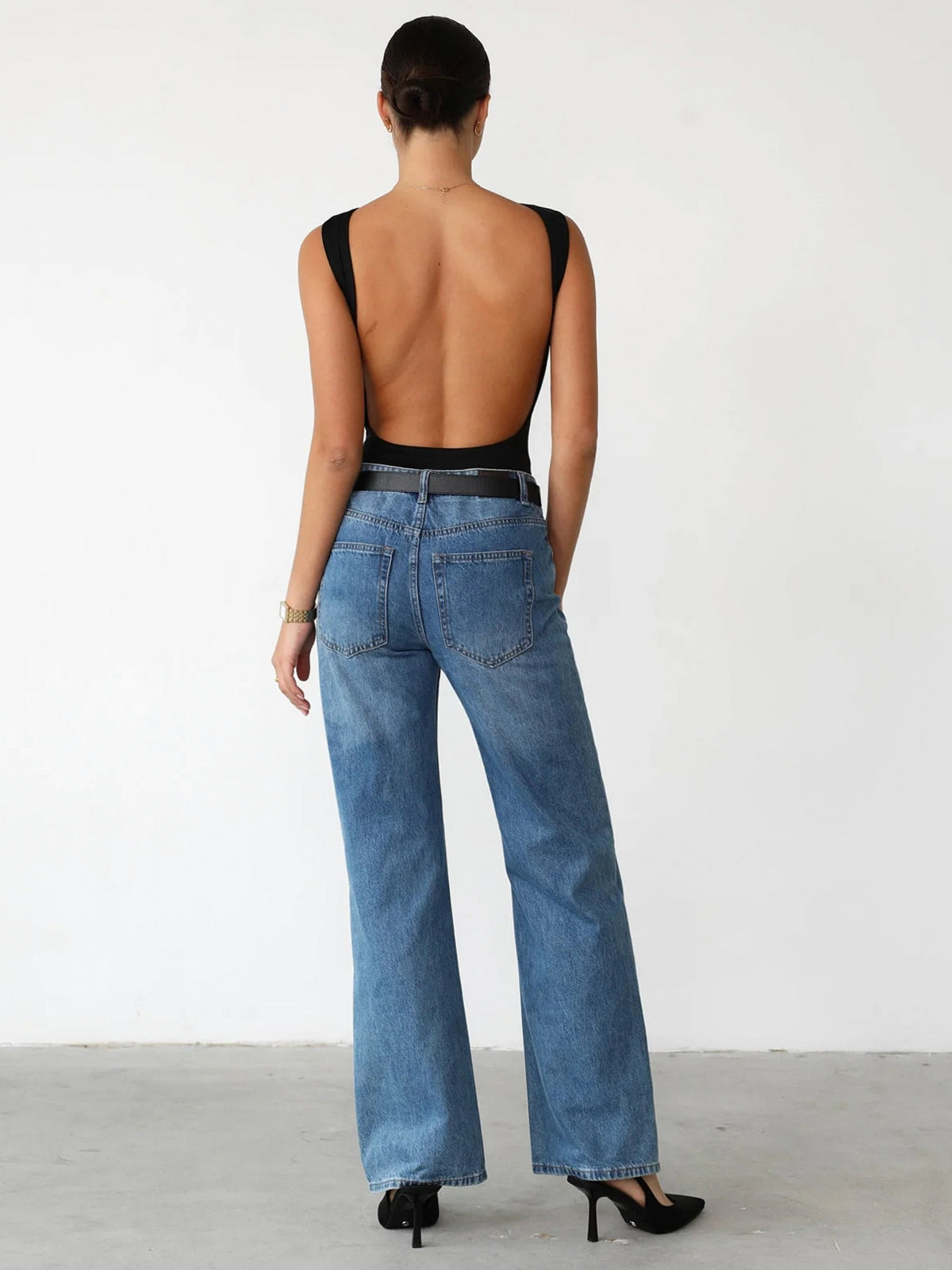 Slinky Açık Sırtlı Kolsuz Bodysuit