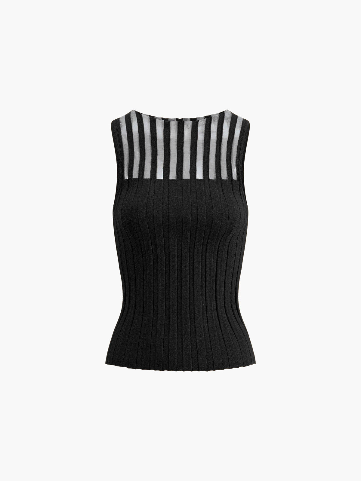 Şeffaf Ribanalı Tank Top