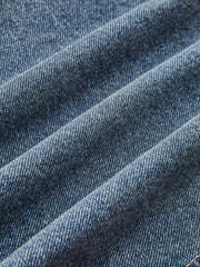 Kontrast Yaka Şeritli Kot Ceket