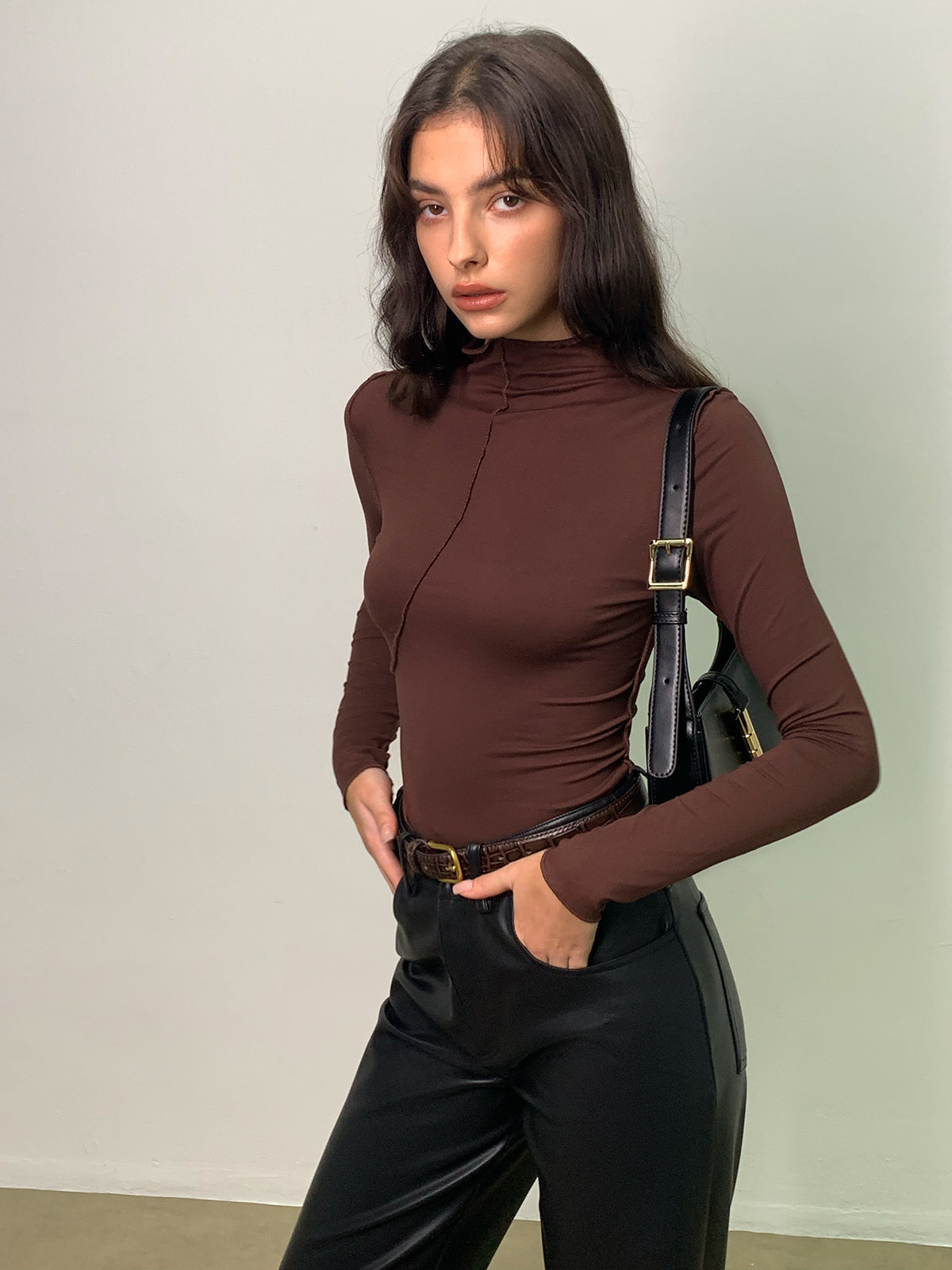 Balıkçı Yaka Borulu İnce Jersey Üst