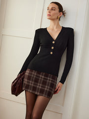 Metal Kar Tanesi V-Yaka Dar Kesim Kazak