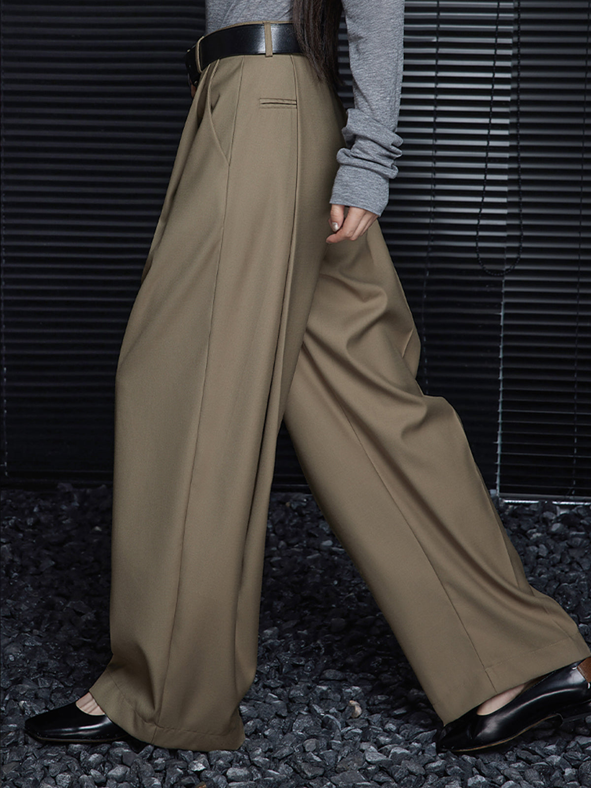 Kemersiz Pileli Drape Pantolon