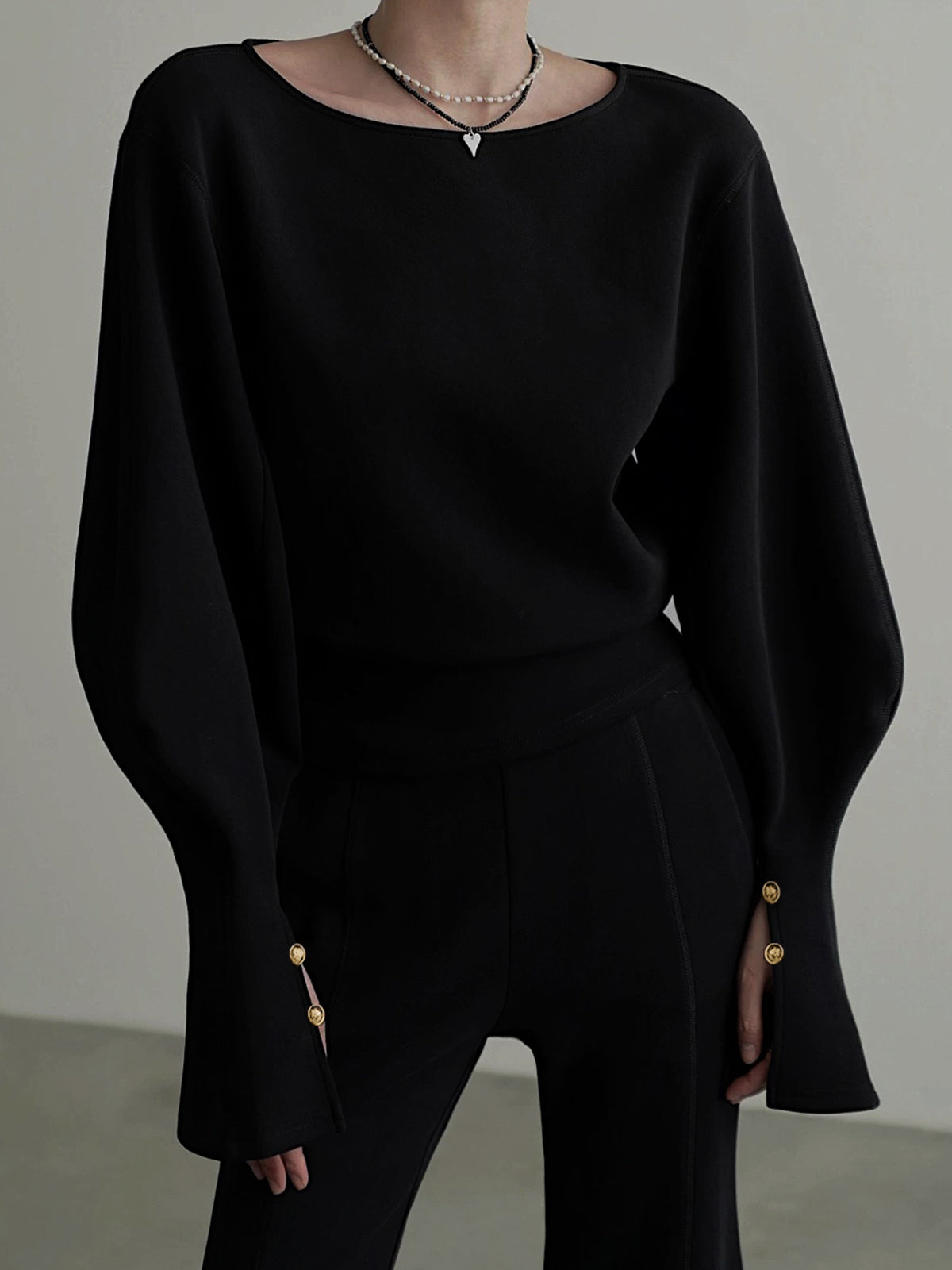Çan Kollu Büzgülü Sweatshirt