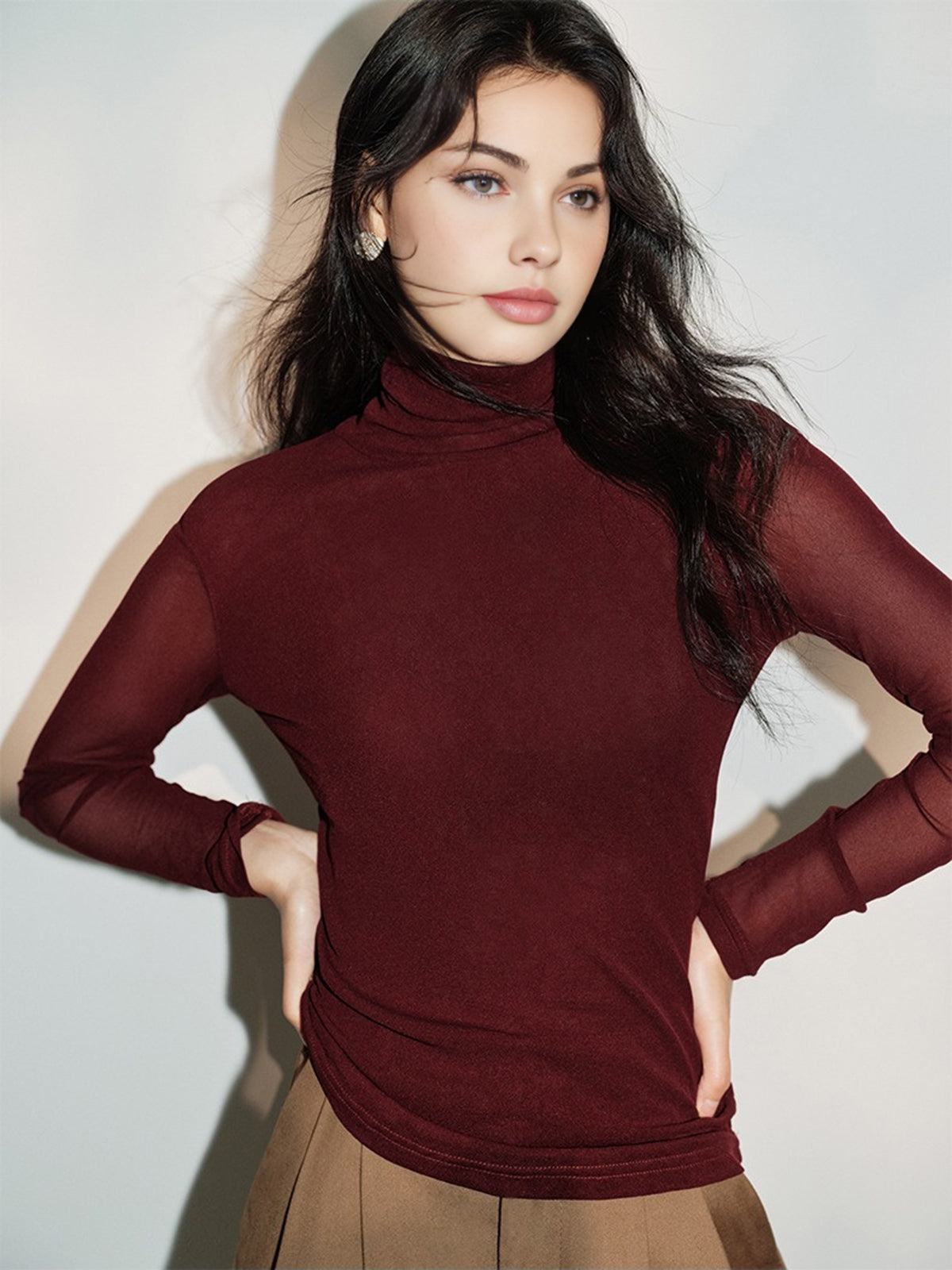 Minimalist Balıkçı Yakalı Jersey Üst