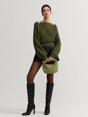 2'li Yarasa Kollu Triko Üst