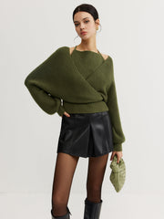 2'li Yarasa Kollu Triko Üst