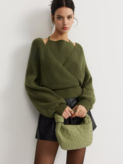 2'li Yarasa Kollu Triko Üst