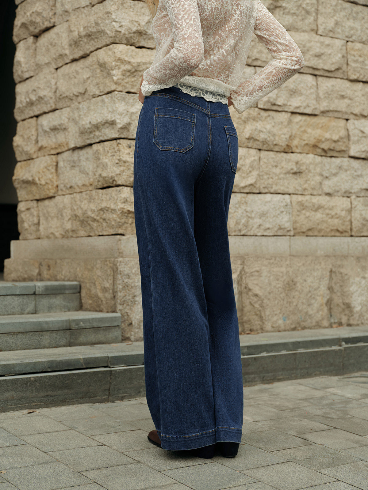 Yüksek Bel Kloş Kot Pantolon