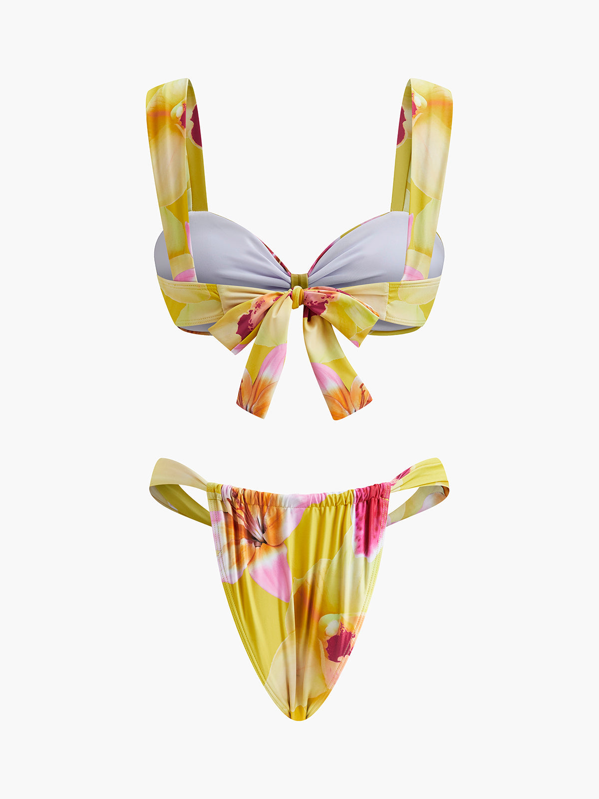 Jersey Çiçek Baskılı Bikini Takımı