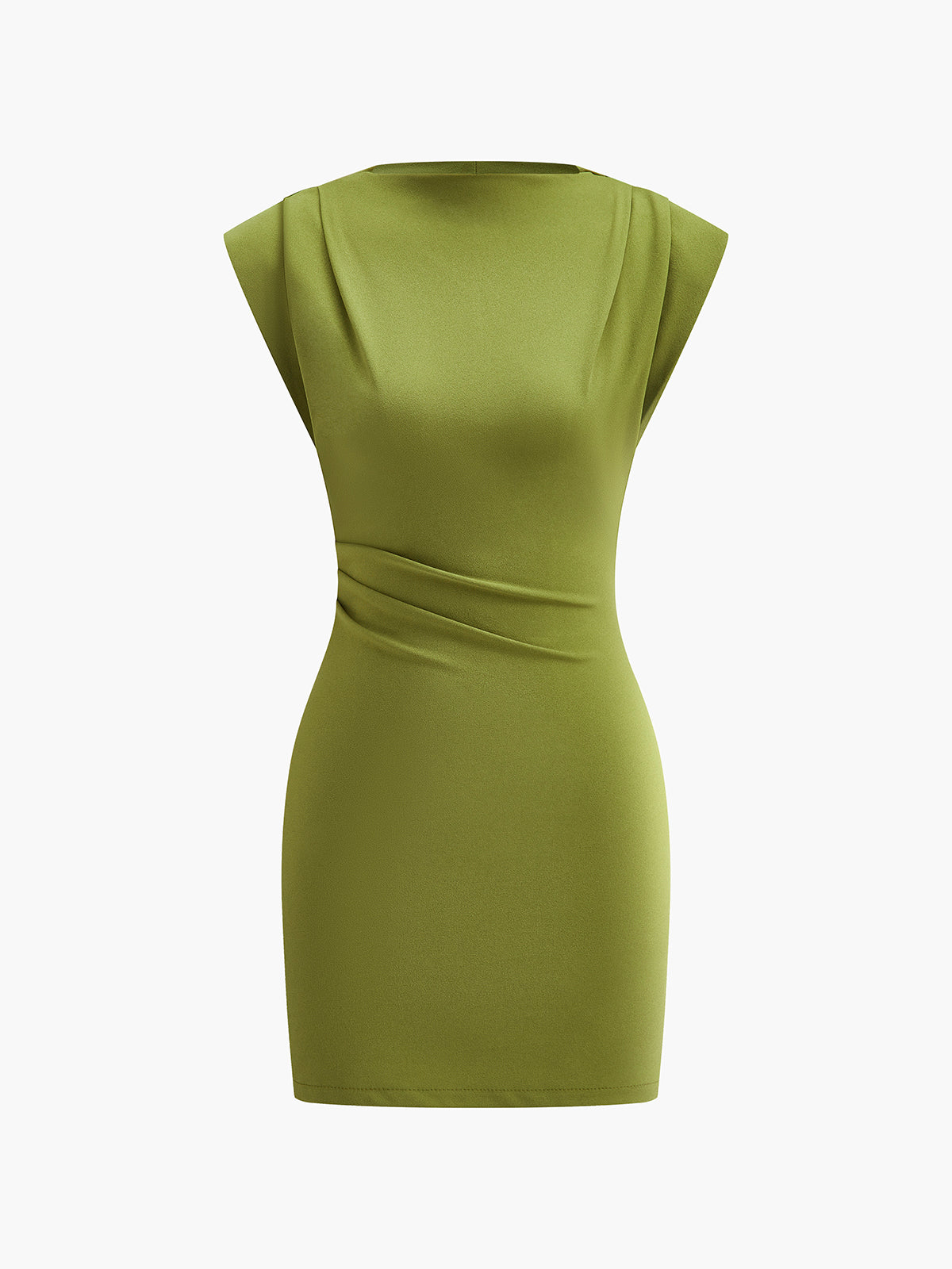 Drape Detaylı Kolsuz Elbise