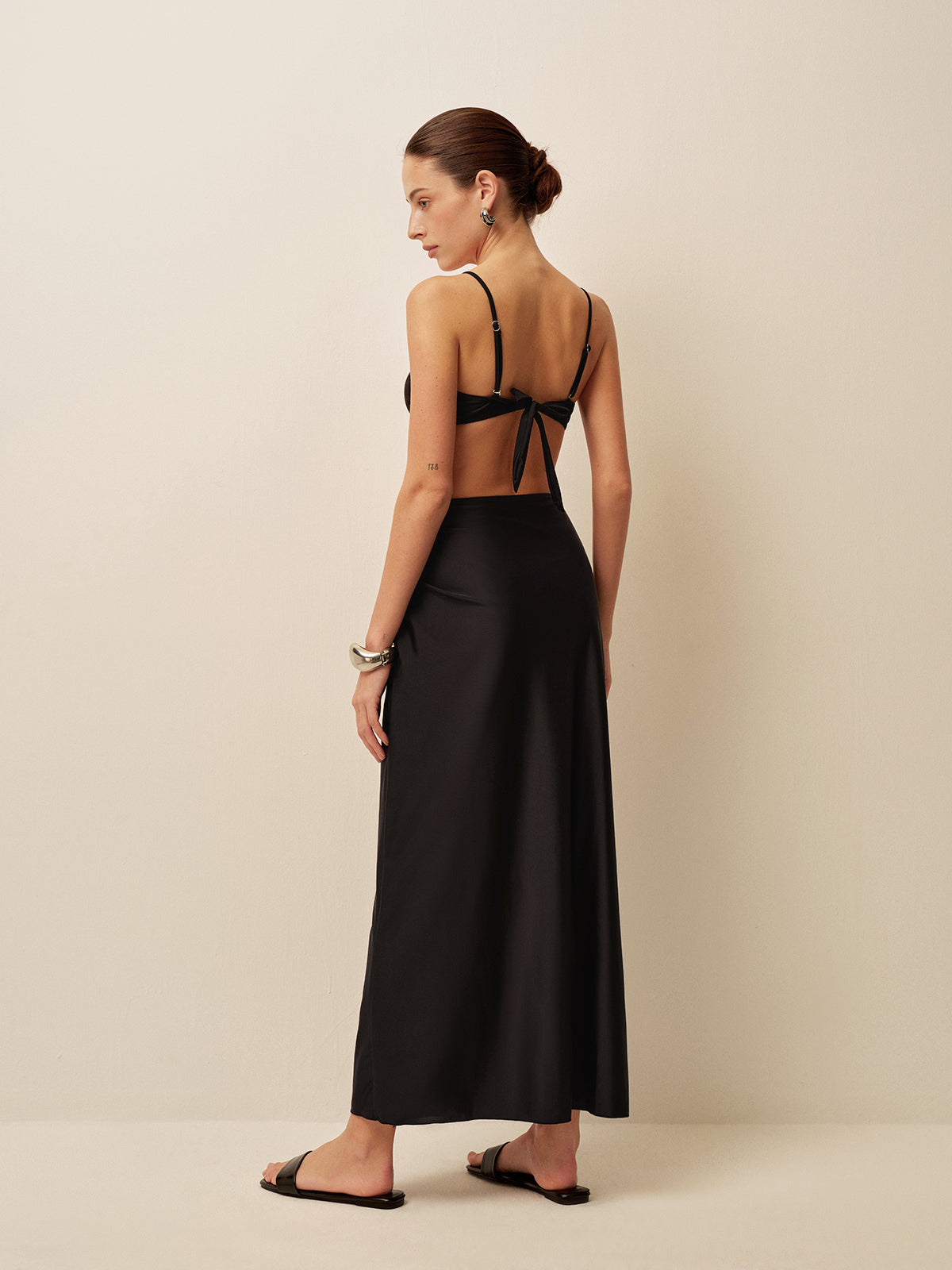 Metal Aksanlı Bükümlü Sarong Etek