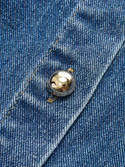 Kot Kemerli Düğmeli Ön Fırfırlı Elbise