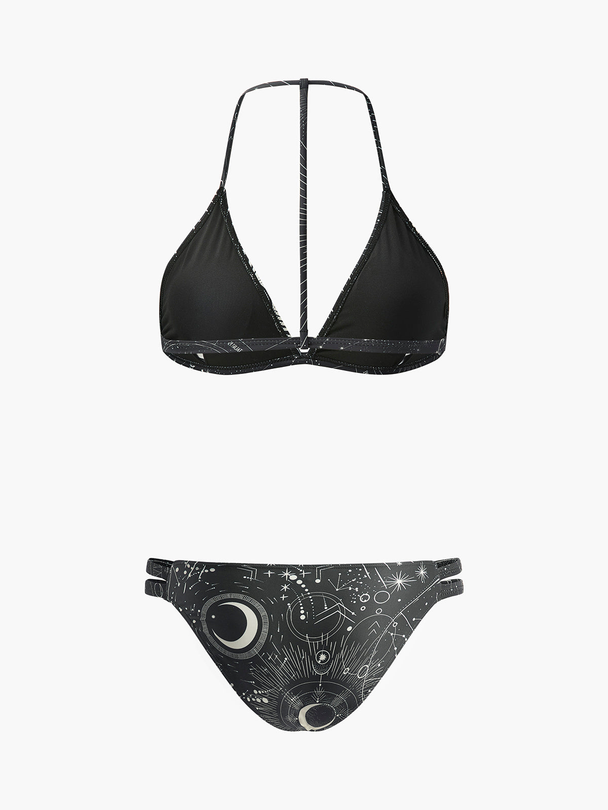 Astroloji Baskılı Halter Bikini Takımı