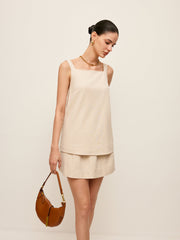 Arka Bağlama Detaylı Üst ve Etek Takımı