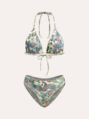 Desenli Bağlamalı Bikini Takımı