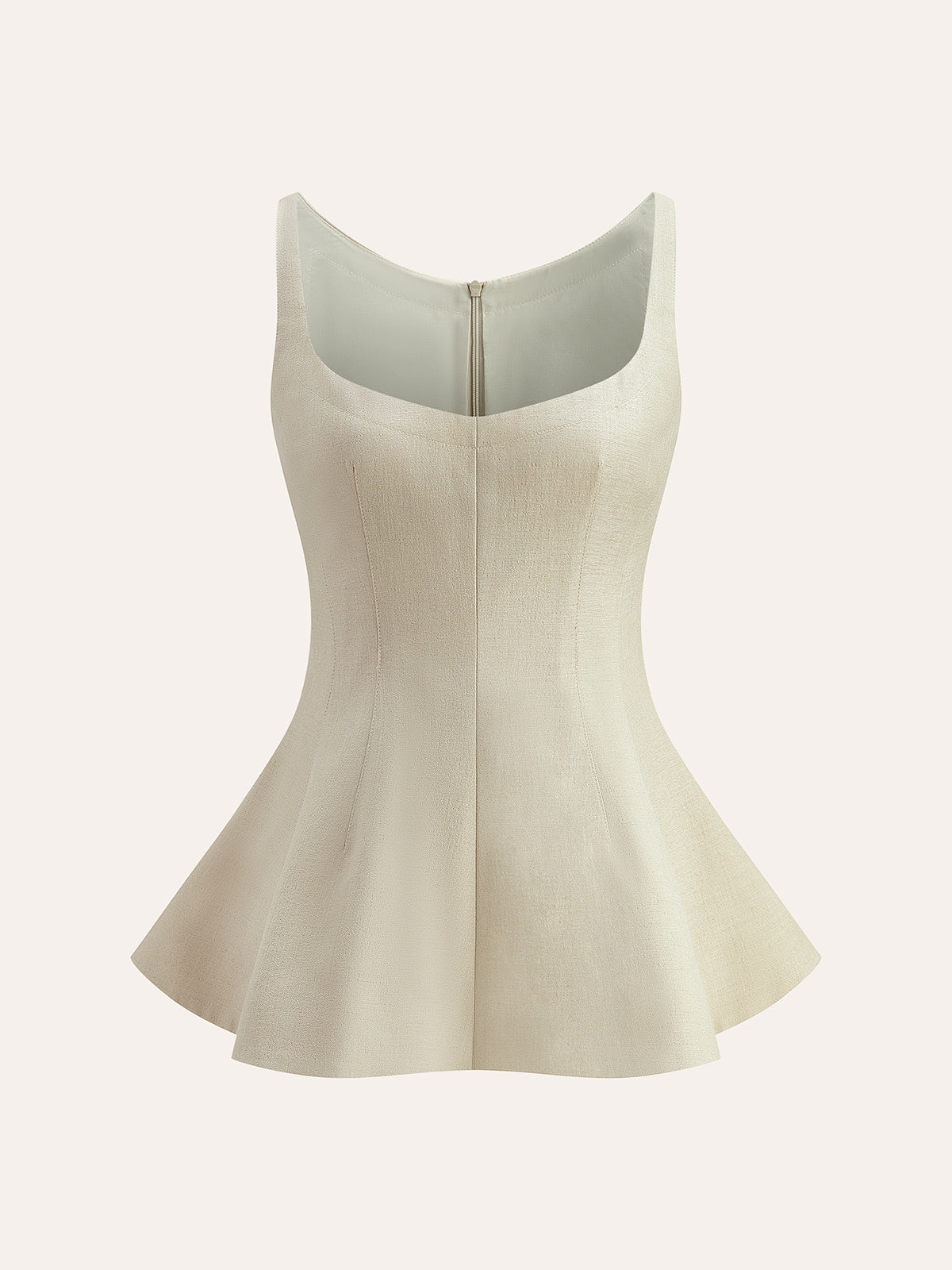 Arka Fermuarlı Peplum Kloş Üst