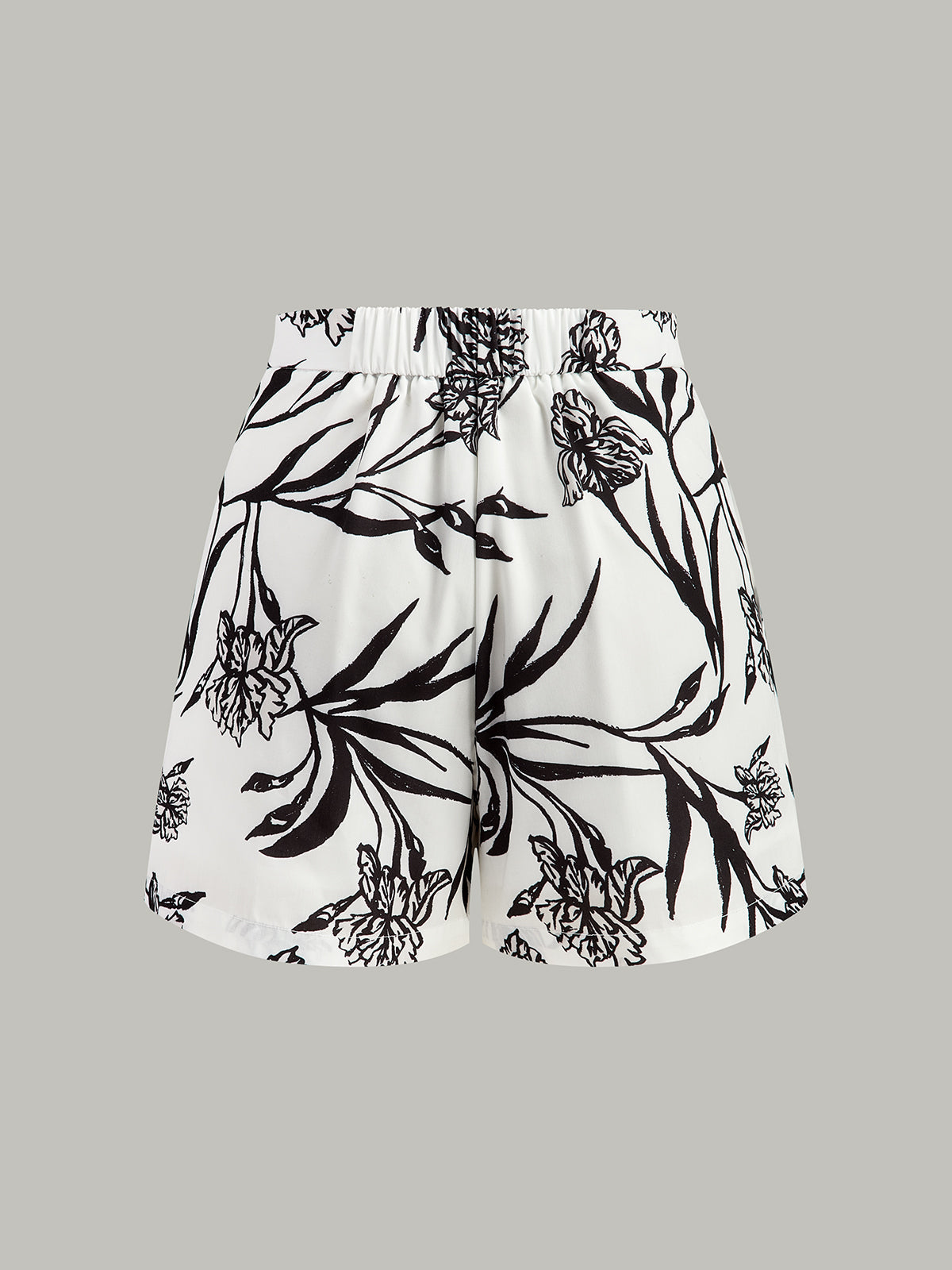 Çiçek Desenli Peplum Üst Ve Şort Takımı