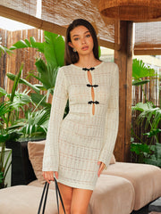 Anahtar Deliği Detaylı Fiyonk Triko Elbise