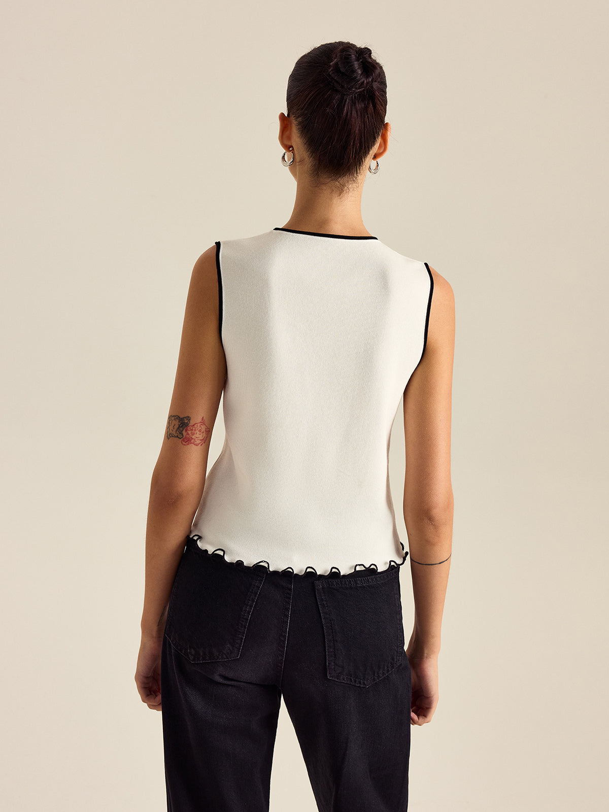 Kontrast Desenli Tank Top