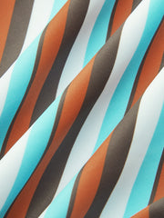 Asimetrik Çizgili Kemerli Tek Parça Mayo