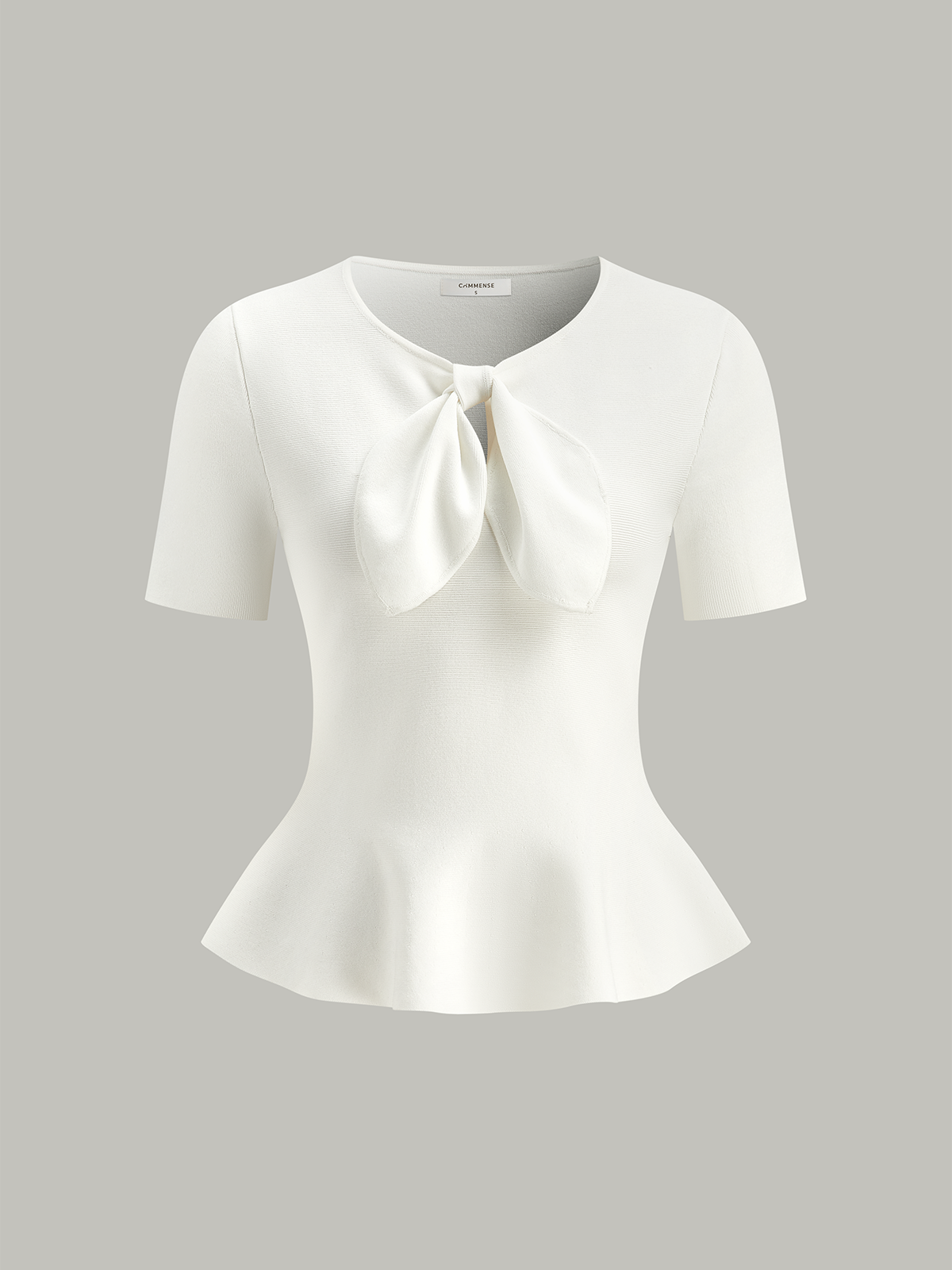 Fiyonklu Peplum Örgü Üst