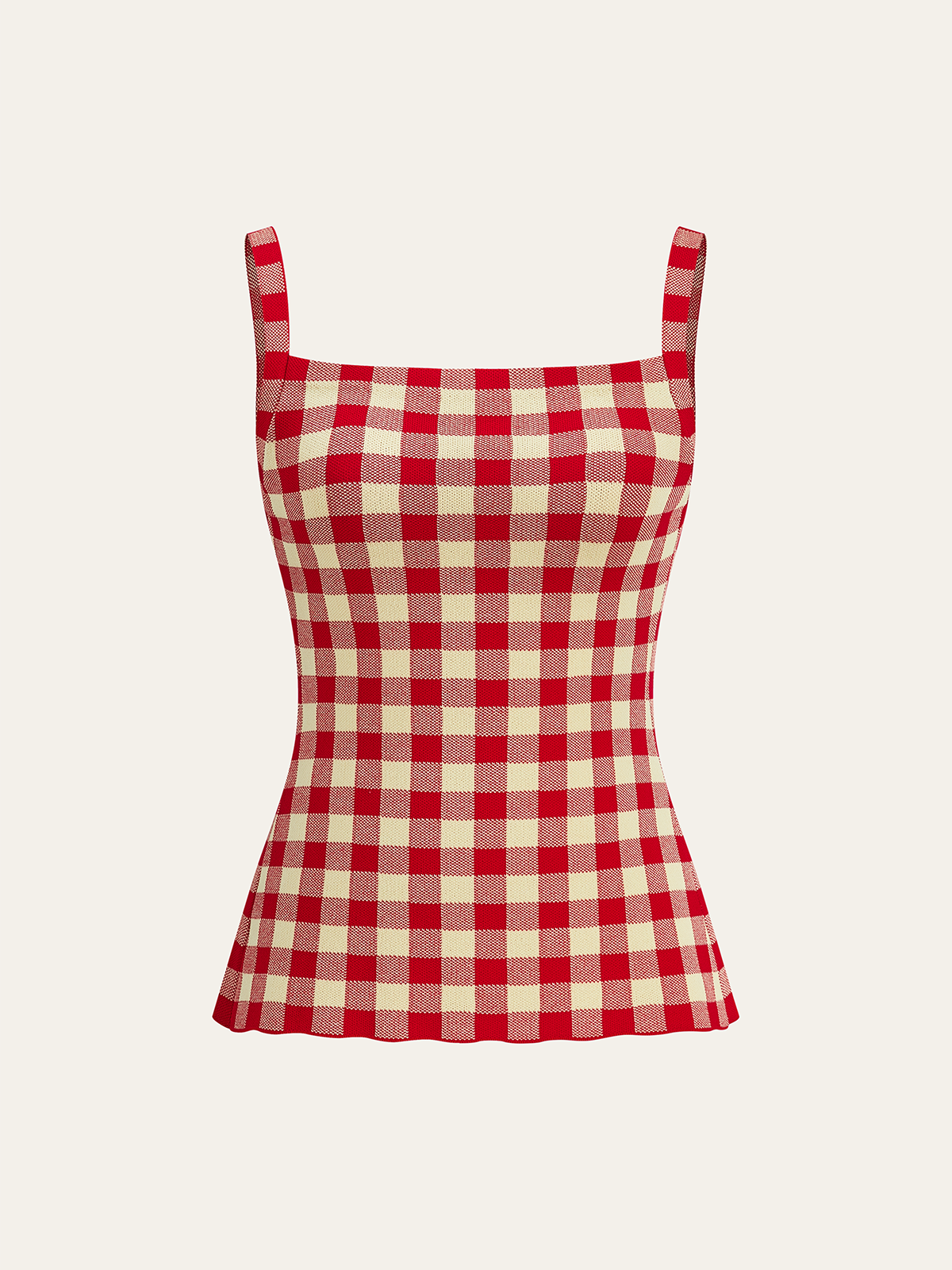 Gingham Desenli Pantolon Takımı