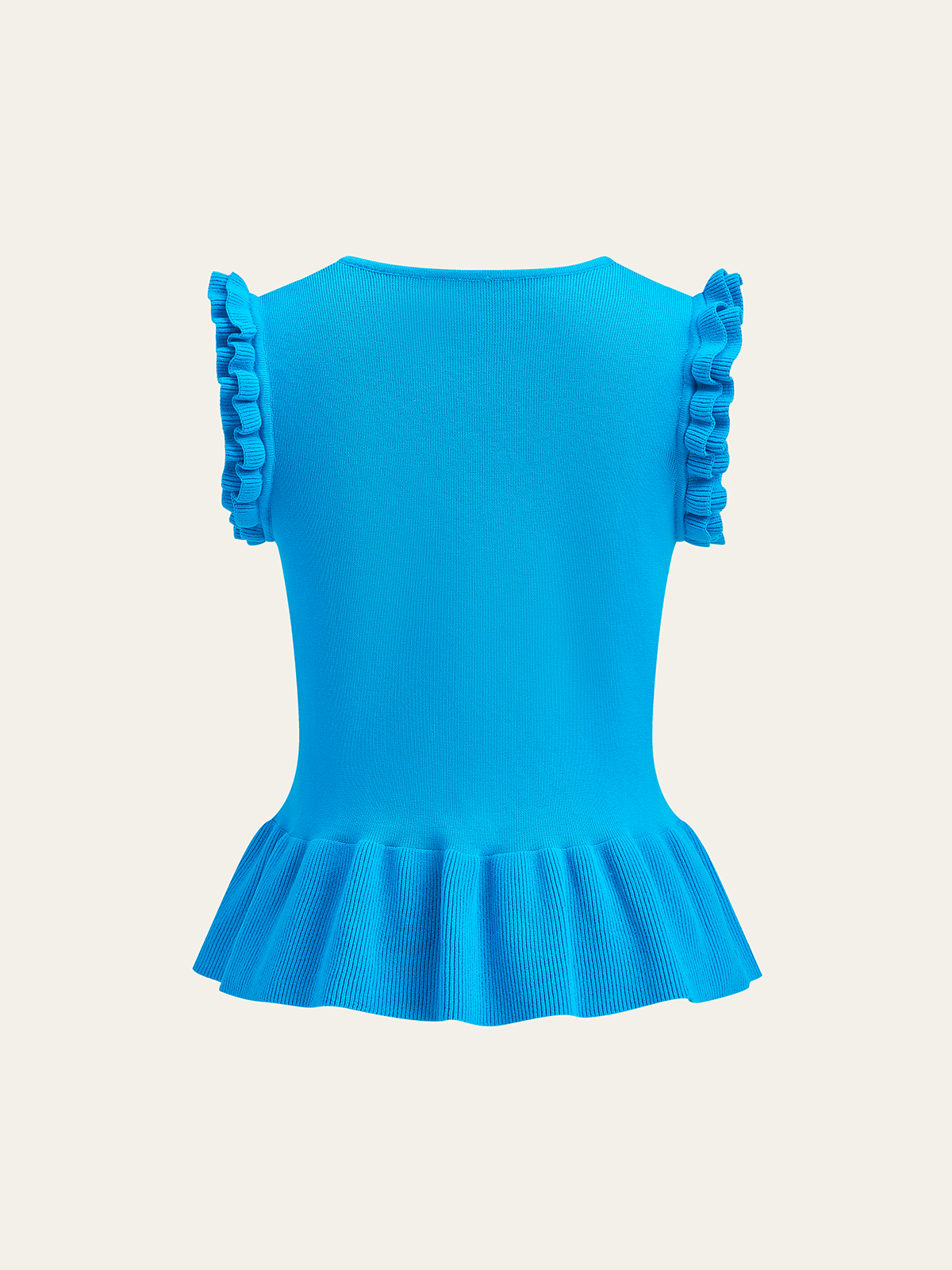 Volanlı Kollu Peplum Etek Örgü Üst