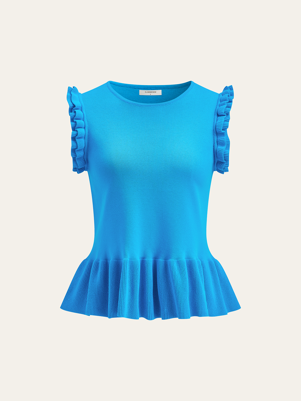 Volanlı Kollu Peplum Etek Örgü Üst