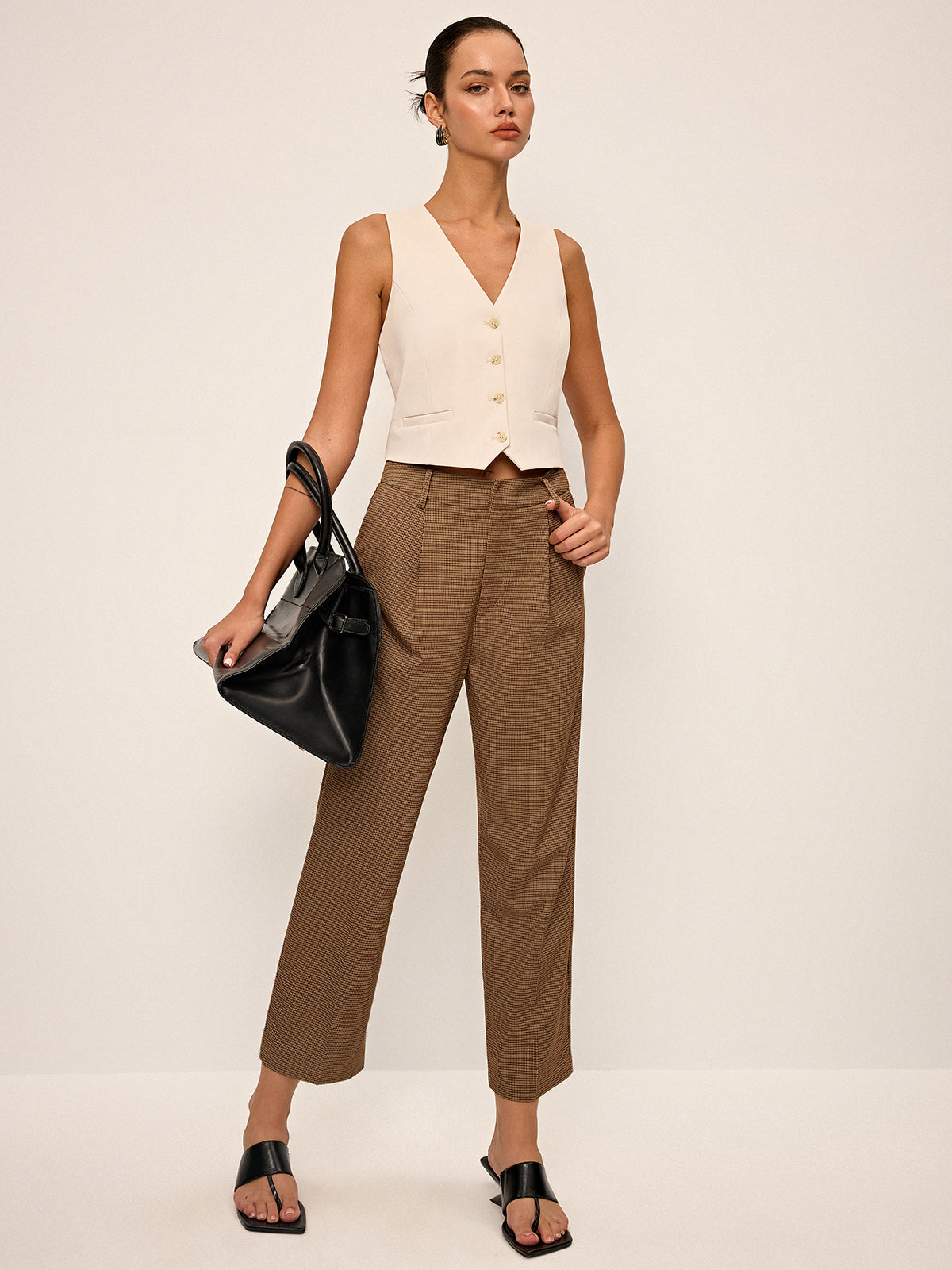 Houndstooth Kısa Pantolon