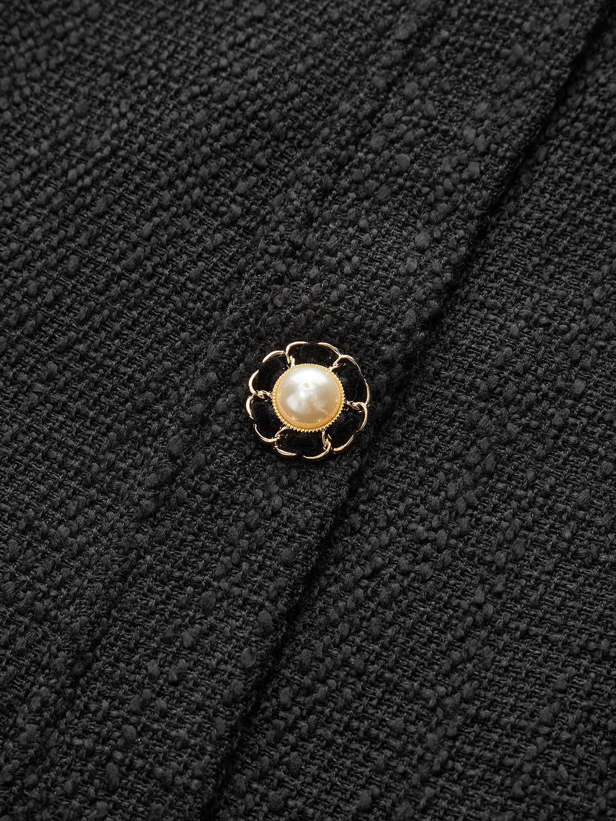 Tweed Kolsuz Düğmeli Mini Elbise