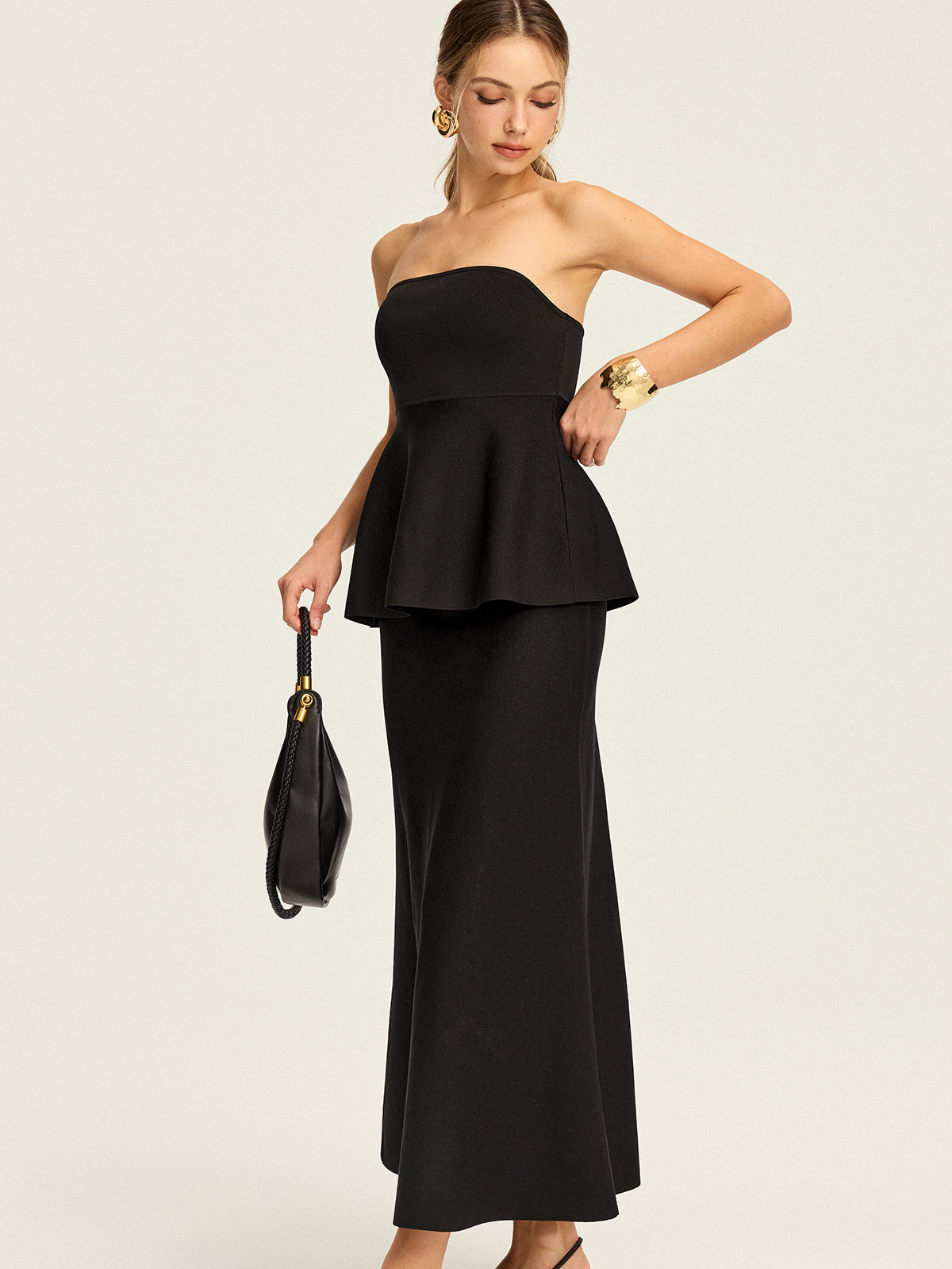 Örme Askısız Peplum Üst
