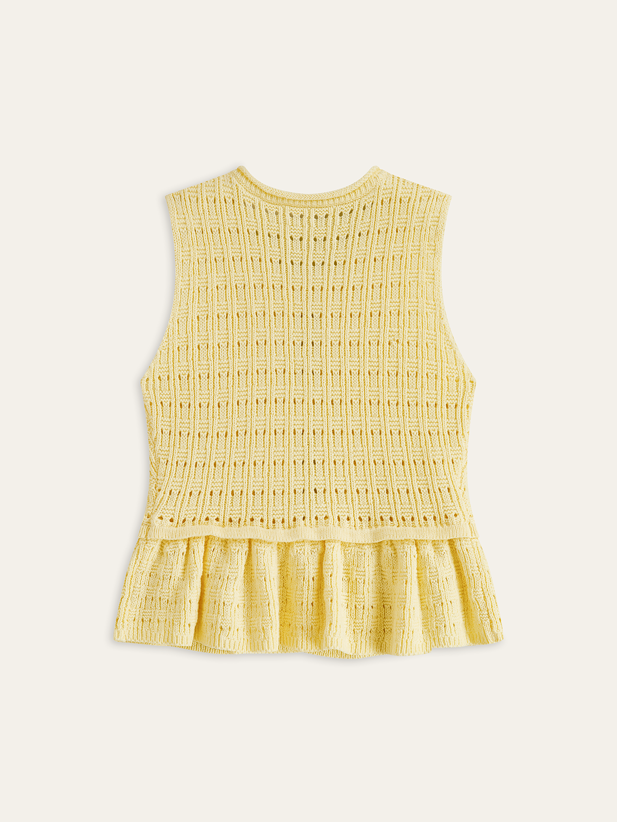 Metal Detaylı Örme Peplum Yelek