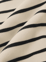 Çizgili Kısa Kollu Polo Yaka Triko Hırka