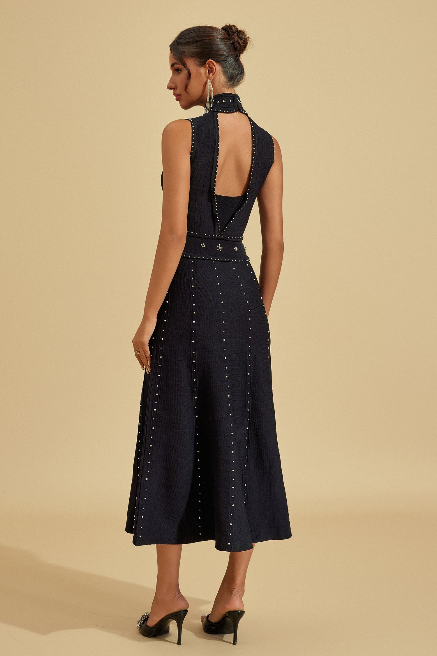 Lola Kristalli Midi Elbise