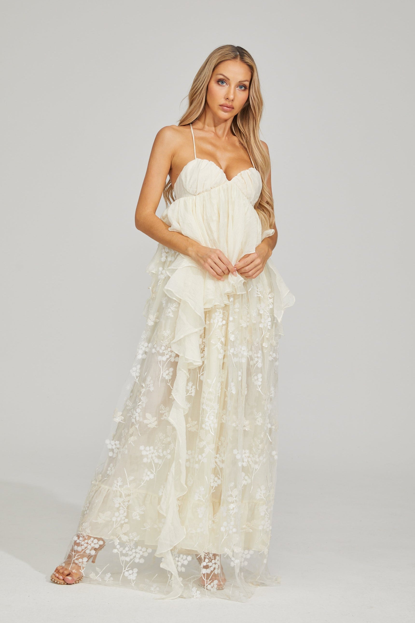 Sylvie Fleur Dantel Maxi Elbise