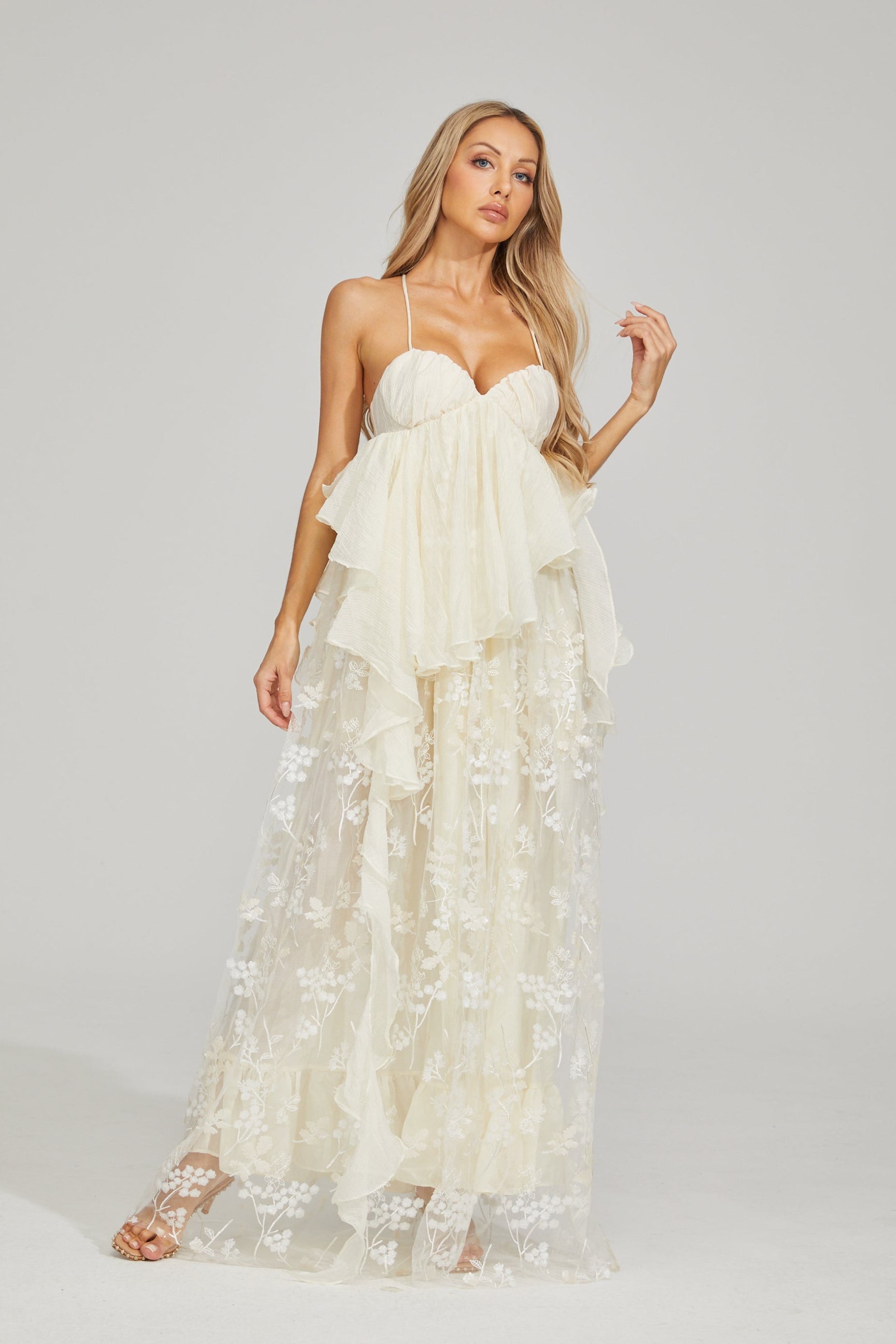 Sylvie Fleur Dantel Maxi Elbise
