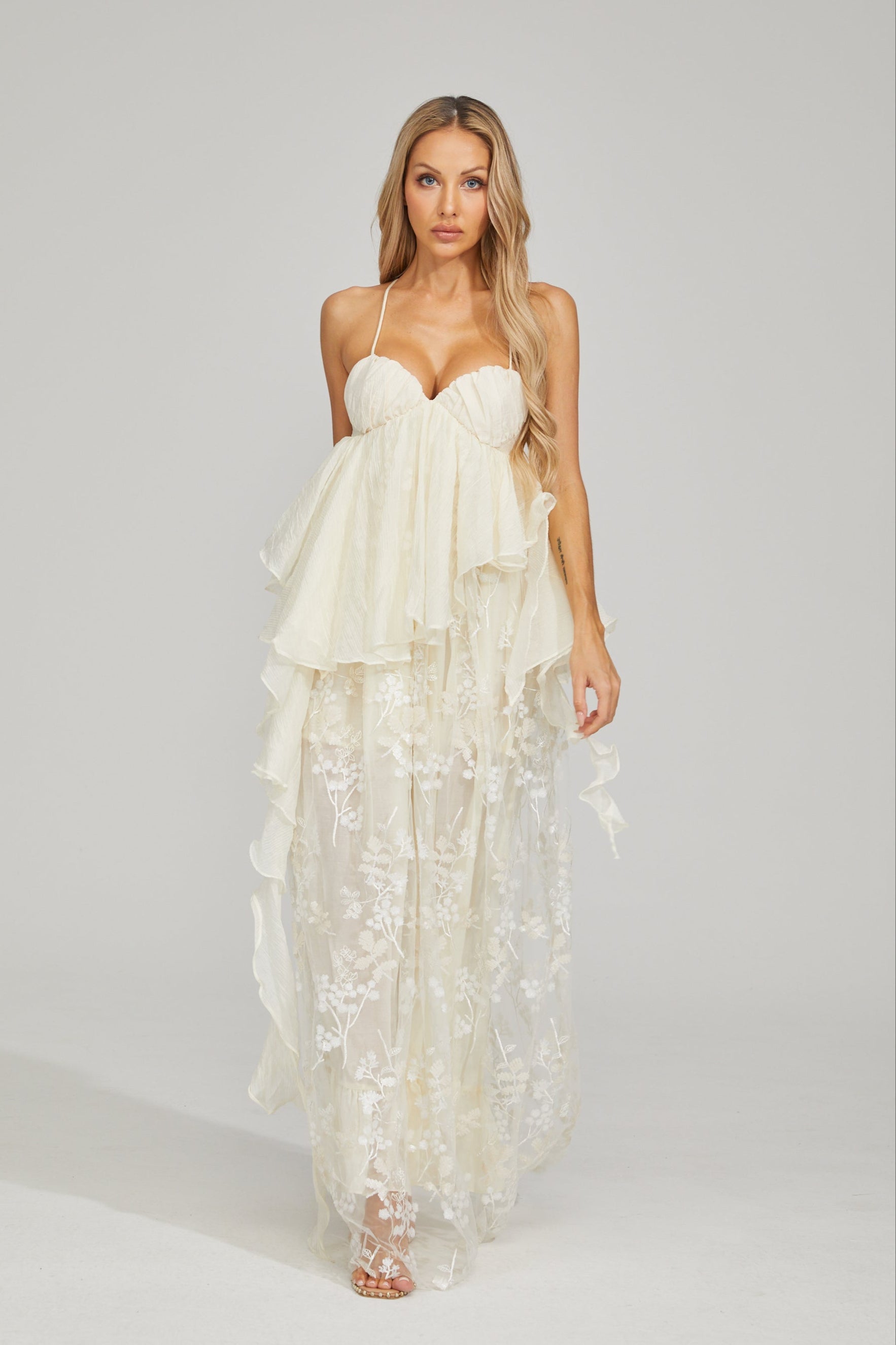Sylvie Fleur Dantel Maxi Elbise