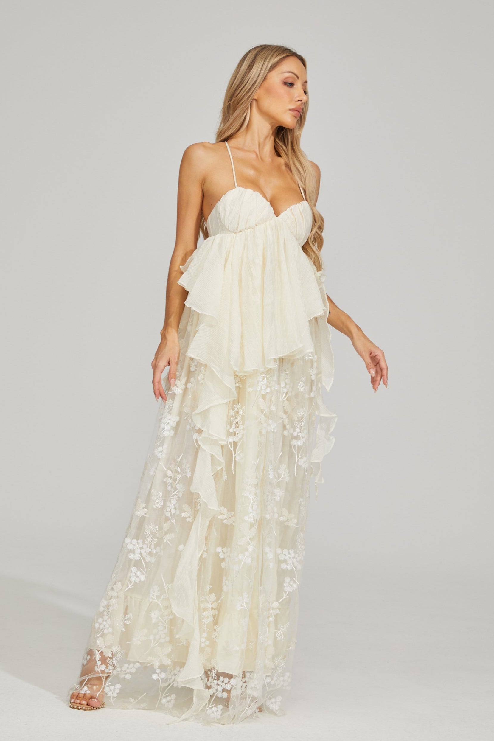 Sylvie Fleur Dantel Maxi Elbise