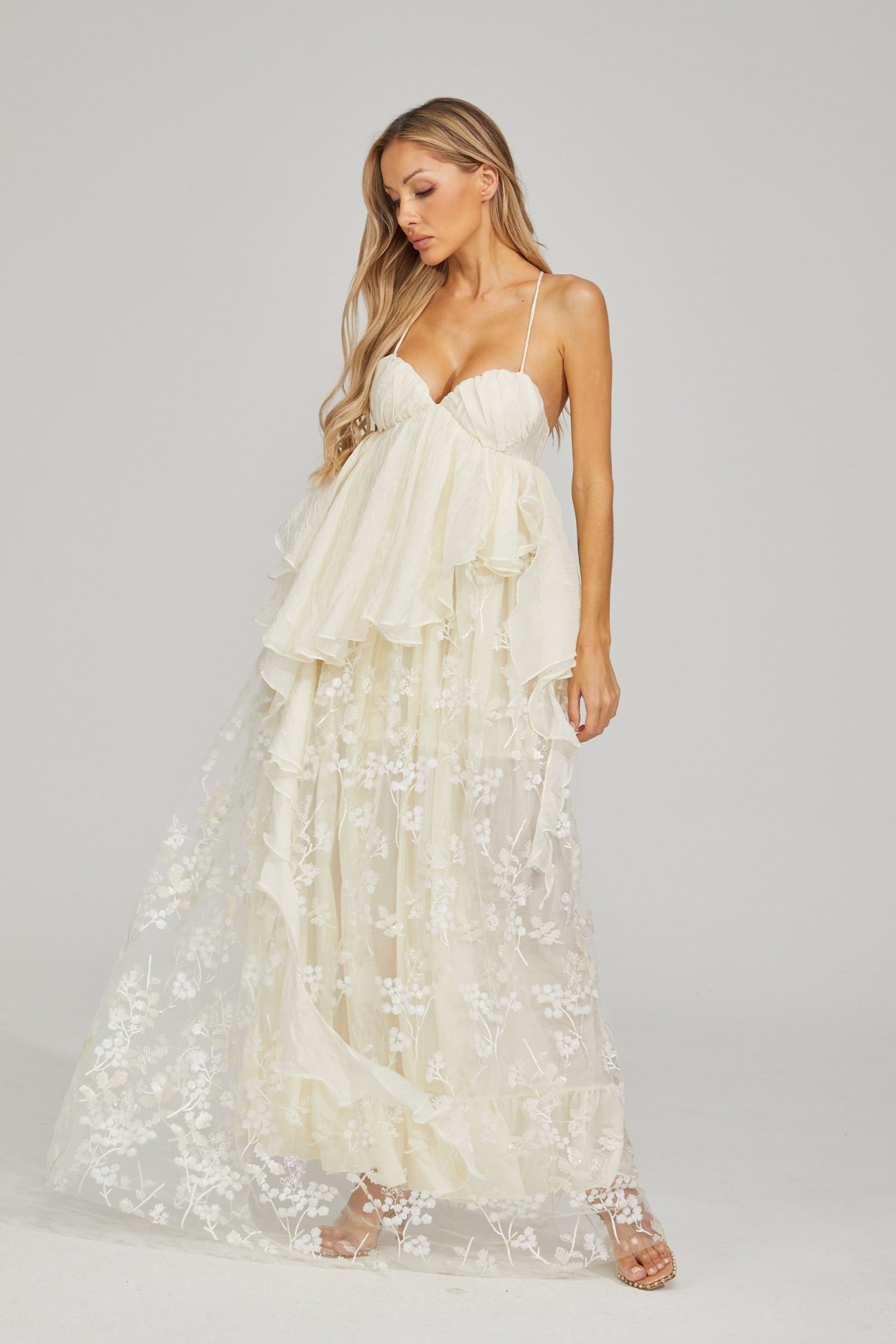 Sylvie Fleur Dantel Maxi Elbise