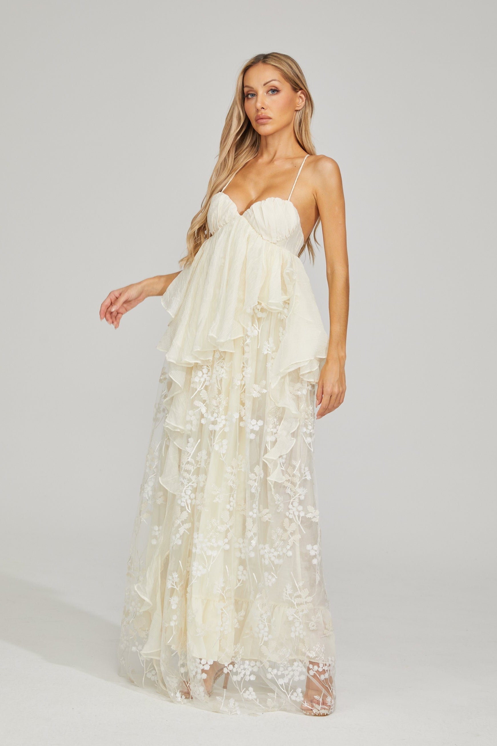Sylvie Fleur Dantel Maxi Elbise