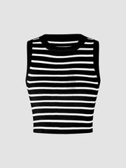 Şık Çizgili Kolsuz Üst