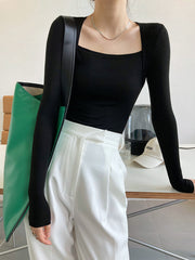 Kare Yaka Uzun Kollu Gömlek