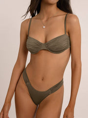 Düz Kravatlı İki Parçalı Mayo