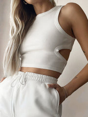 Sırtı Açık Düz Kesim Kısa Atlet